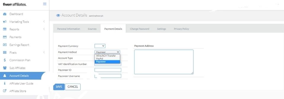 Fiverr Affiliate Payment Withdrawl 2