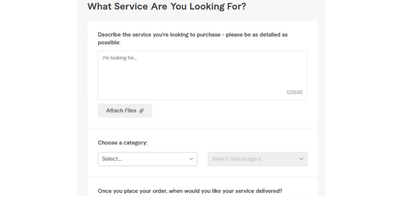 Buyer request on Fiverr