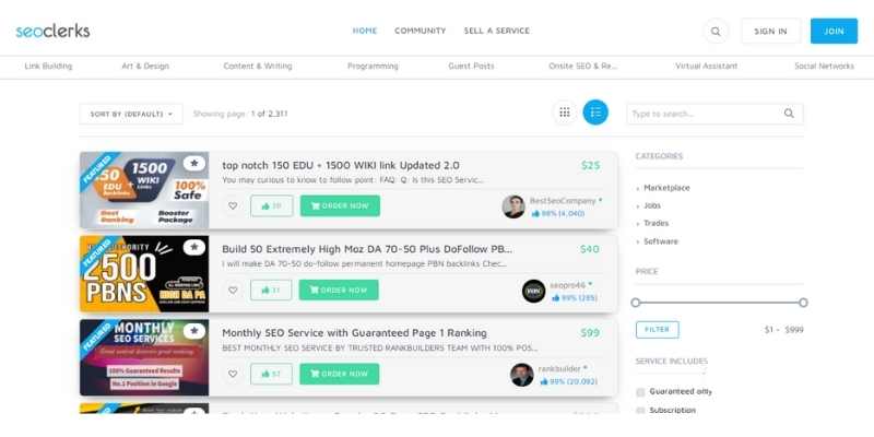 SEOClerks Freelance Marketplace
