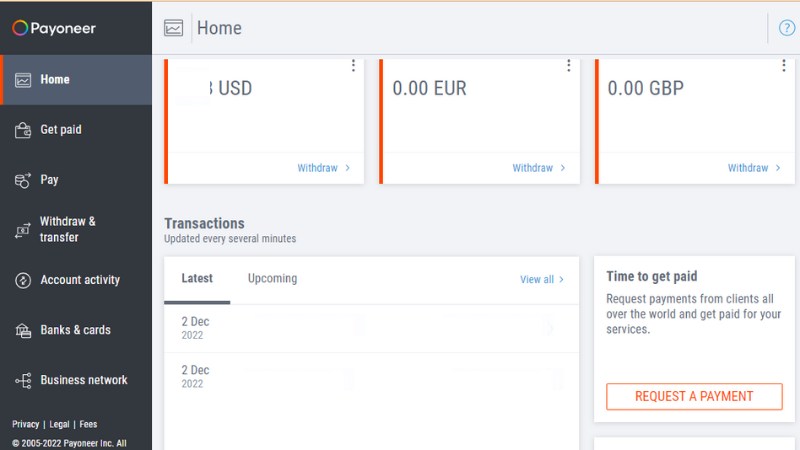 Payoneer Homepage
