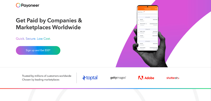 Payoneer Homepage
